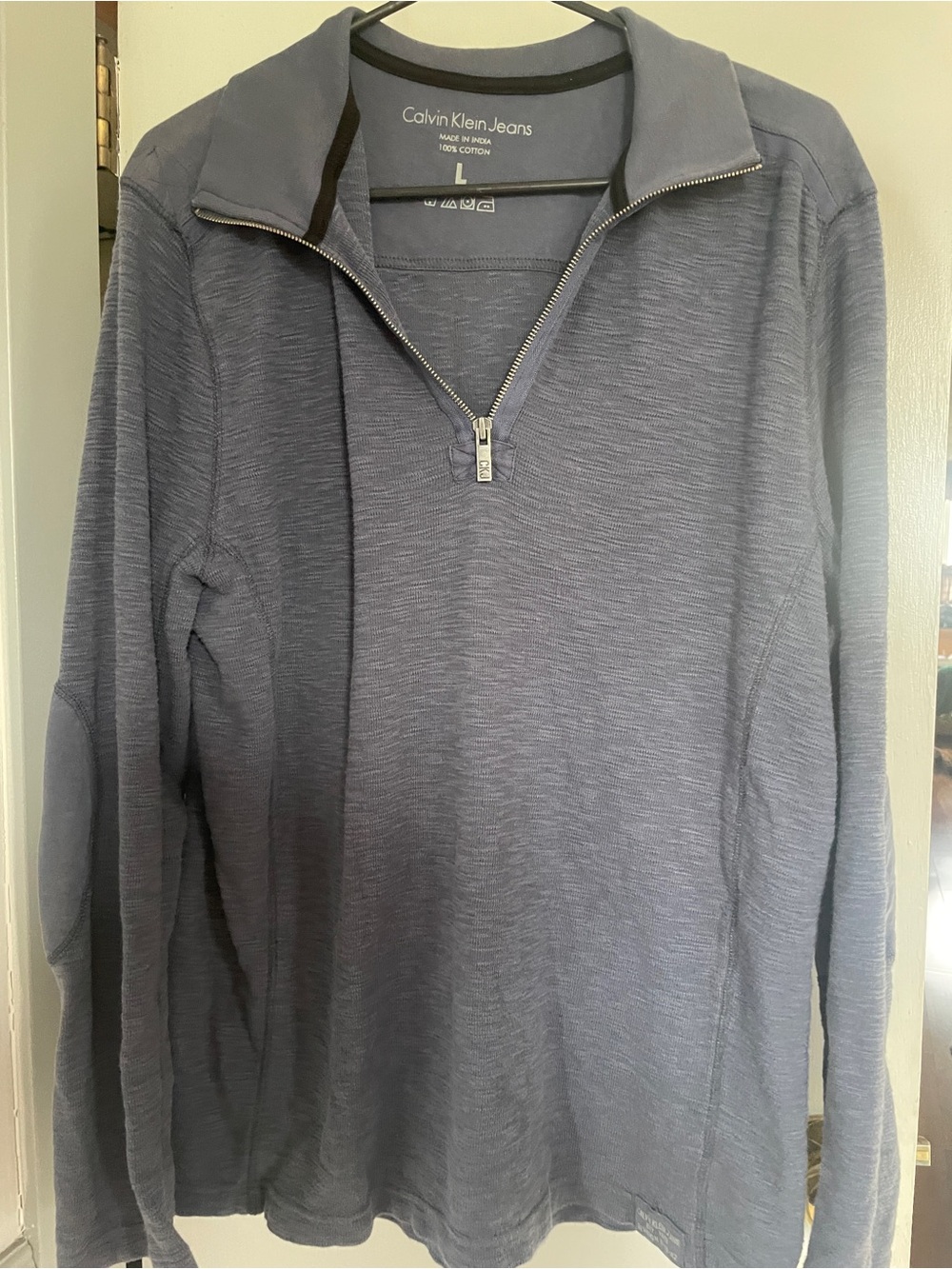 Calvin Klein Jeans Men's Blue Half-Zip Pullover Sweater